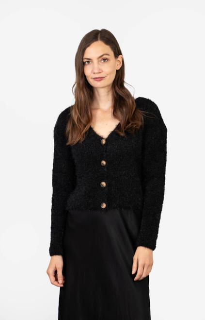 Miss Shorthair - Effy Button Up Cardigan - Black