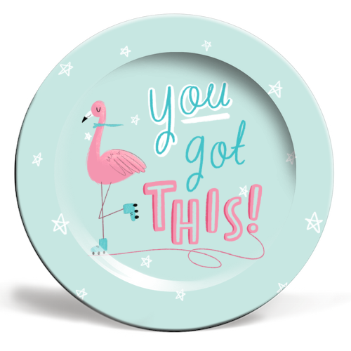 ARTWOW - 6 inch plate ~ You Got This Flamingo ARTWOW - 6 inch plate ~ You Got This Flamingo