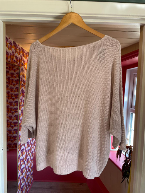 Glitz V-Neck Short Sleeve Acrylic Jumper ~ Baby Pink