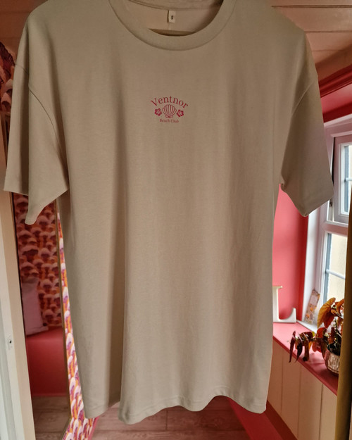 The Islander ~ Ventnor Beach Club - Oversized Organic T-Shirt - Cream
