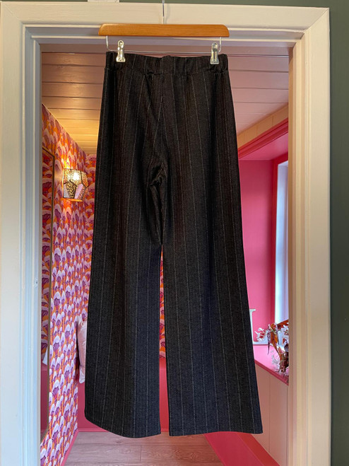 Herringbone Magic Trousers ~ Wide Leg Black