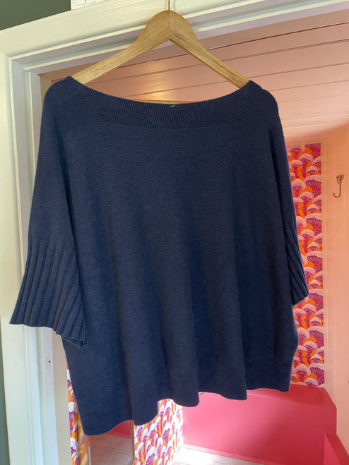 G7 Ribbed Edge Boxy Fit Jumper - Navy