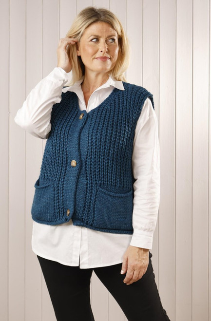 Alpaca/Lana Wool Mix Chunky Tank Top ~ Teal