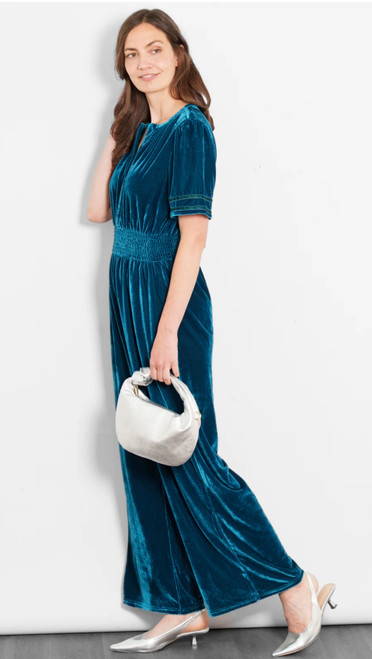 Miss Shorthair Lydia V-Neck Jumpsuit  ~ Teal