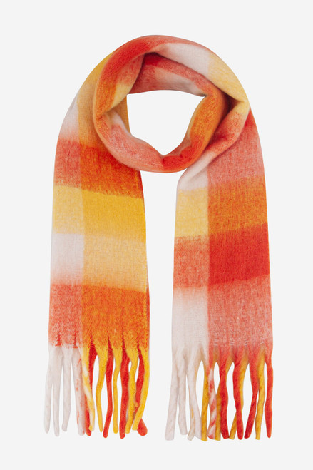 Miss Shorthair Allie Heavyweight Scarf - Orange Colourblock Square