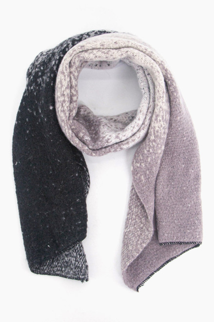 Miss Shorthair Lia Colour Block Heavyweight Scarf ~ Grey Ombré