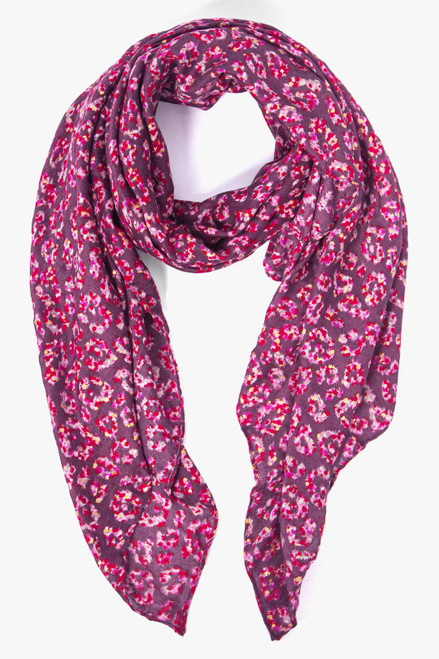Miss Shorthair Kim Lightweight Scarf - Small Textured Animal Fuchsia Miss Shorthair Kim Lightweight Scarf - Small Textured Animal Fuchsia