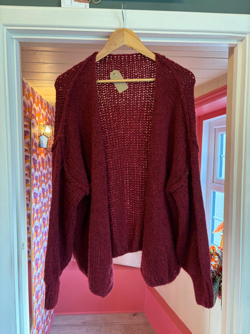 Boucle Open Cardigan ~ Bordeaux