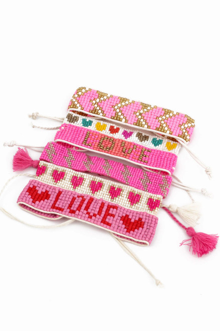 Pink LOVE/Heart Bracelet (No 6)