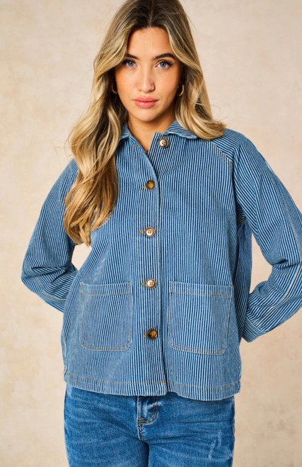 Shiloh Box Jacket ~ Blue, Striped