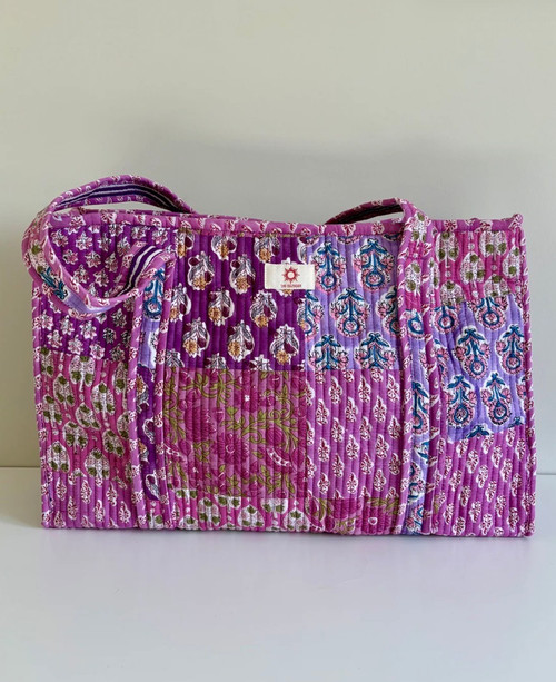 The Islander ~ Purple Patchwork Large Tote Bag