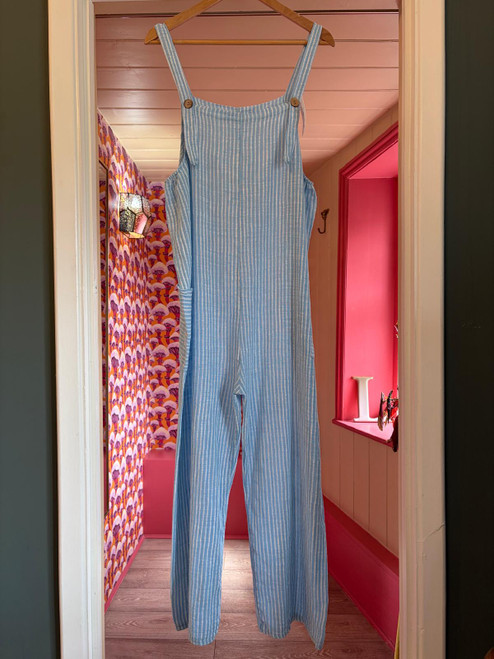 Striped dungarees ~ Sky Blue