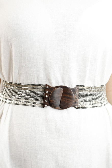 Beaded Belt ~ Silver