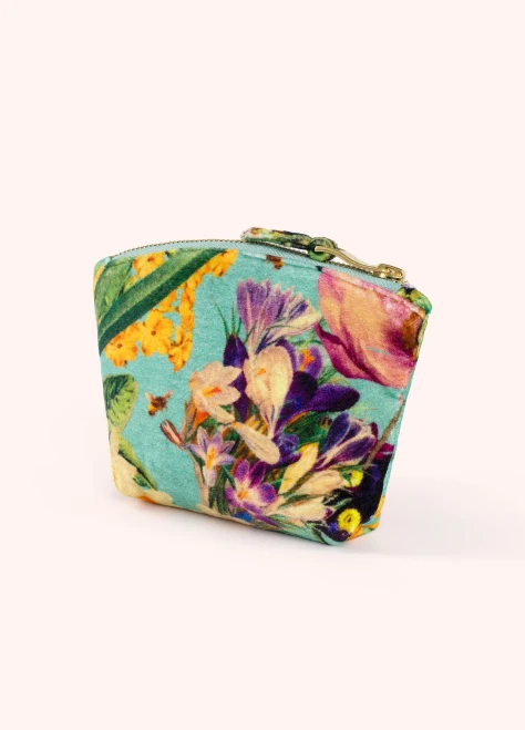 Velvet Print Mini Pouch ~ Spring Floral