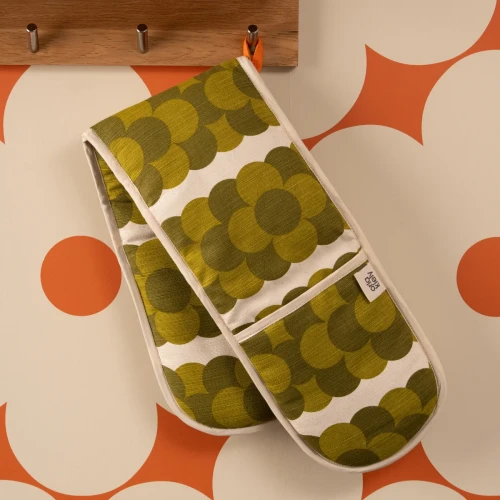 Orla Kiely ~ Retro Stripe Double Oven Glove Green