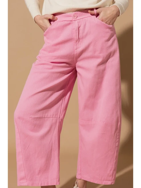 Marino Denim Trousers ~ Candy Pink
