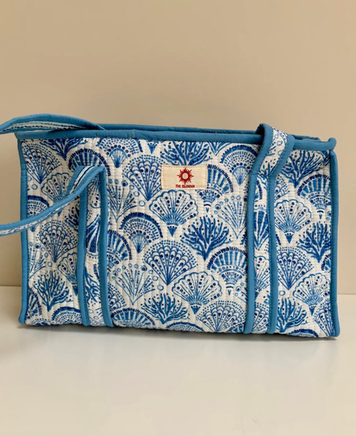 The Islander - zipped midi tote bag ~ Blue Shells