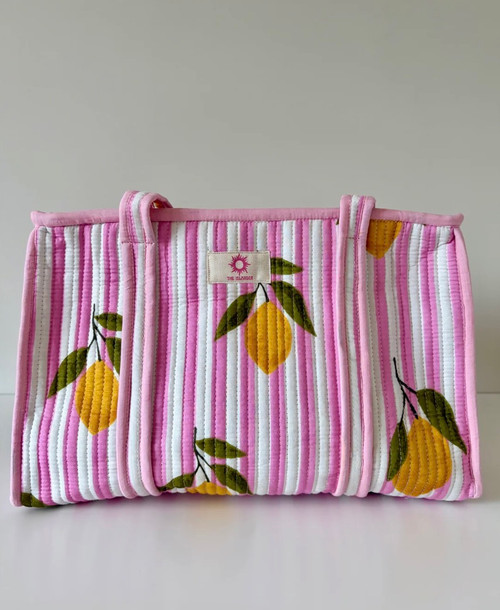 The Islander - zipped midi tote bag ~ Lemons