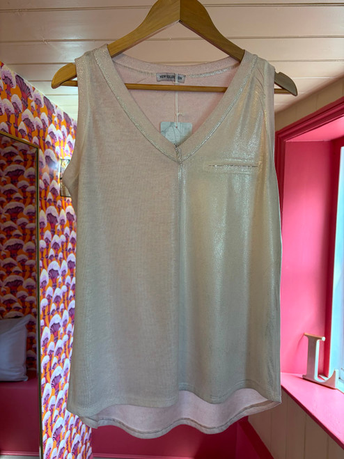 Glitter Vest Top ~ Dusty Pink