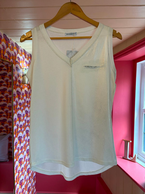 Glitter Vest Top ~ White