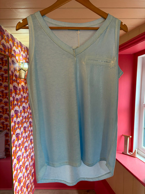 Glitter Vest Top ~ Sky Blue
