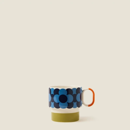 Orla Kiely ~ Retro Stripe Mug Green