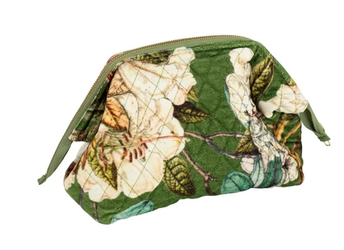 One Hundred Stars Velvet Pouch ~ Rhodoleia Green