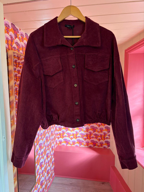 Needlecord Collared Jacket ~ Bordeaux