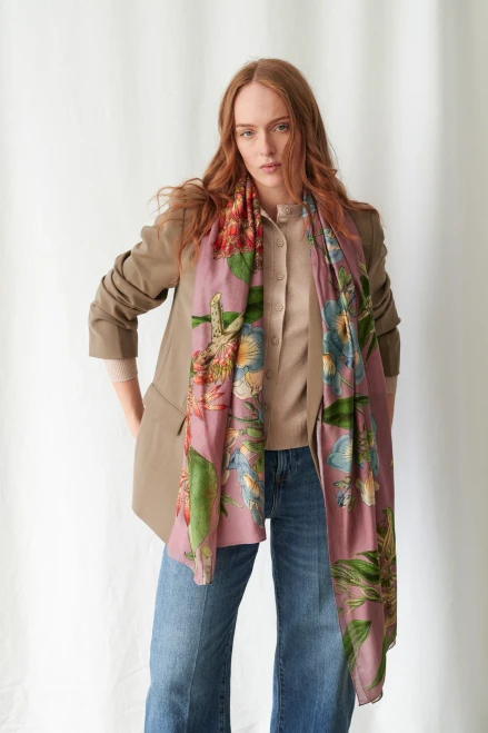 One Hundred Stars Scarf ~ Rhodoleia Pink