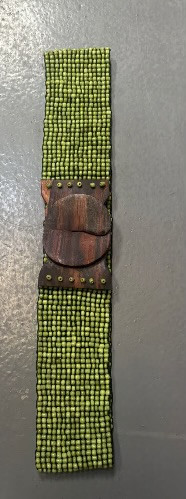 Beaded Stretch Belt ~ Lime