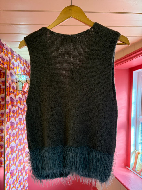 Alpaca Fur Bottom Gilet ~ Grey