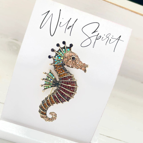 WS Amber Seahorse Brooch WS Amber Seahorse Brooch