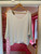 Glitz V-Neck Short Sleeve Acrylic Jumper ~ White