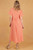 Gillian Midi Wrap Dress - Orange Spotted Daisy Floral