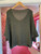 Glitz V-Neck Short Sleeve Acrylic Jumper ~ Khaki
