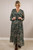 Animal Print V-Neck Tie Dress ~ Bottle Green