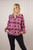 Abstract Collard Blouse ~ Magenta
