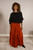 Satin Look Crinkle Skirt ~ Burnt Orange