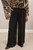 Silk Fold Over Band Trousers ~ Black
