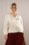 Silk Look V-Neck Blouse ~ Cream