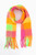 Miss Shorthair Joey Square Check Heavyweight Scarf ~ Raspberry/Orange