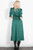 Miss Shorthair Hazel Tea Dress ~ Teal/Green Polka Dots