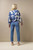 100 Stars Short Kimono Giant Willow Blue