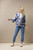 100 Stars Short Kimono Giant Willow Blue