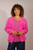 Mohair/Lana Mix Fringe Cardigan ~ Fuchsia