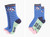 Woman’s Bamboo Socks ~ Blue, Puffin Pair with Flowers