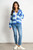 Glitter Striped Italian Wool Blend Cardigan ~ Denim Blue/Light Blue