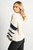 Striped Sleeve Italian Wool Blend Jumper ~ Cream/Navy