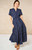 Roxy Tiered Dress ~ Navy Blue, Striped