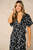Addie Wrap Dress ~ Black, Heart